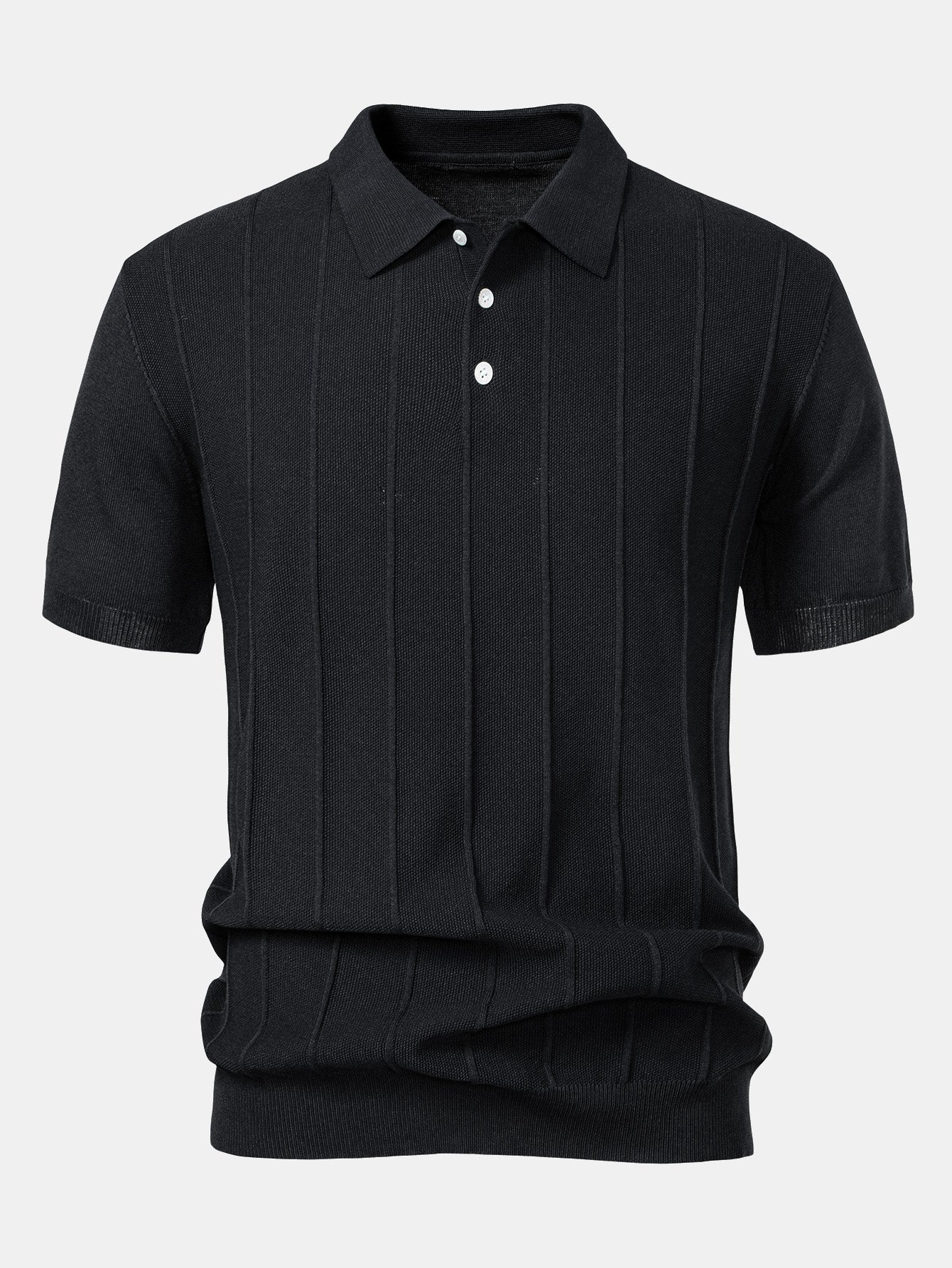 Owen | Stripe Jacquard Knit Polo Shirt - Image 9