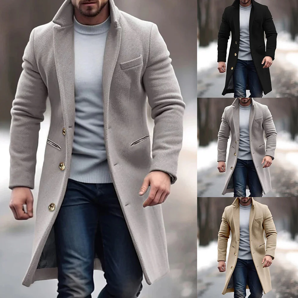 Pablo® | Warm long, single-breasted coat - Image 5
