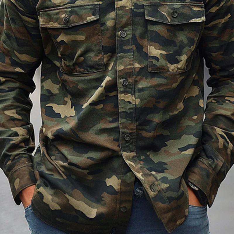 Pablo | Men'S Camouflage Print Multi-Pocket Long Sleeve Shirt - Image 4