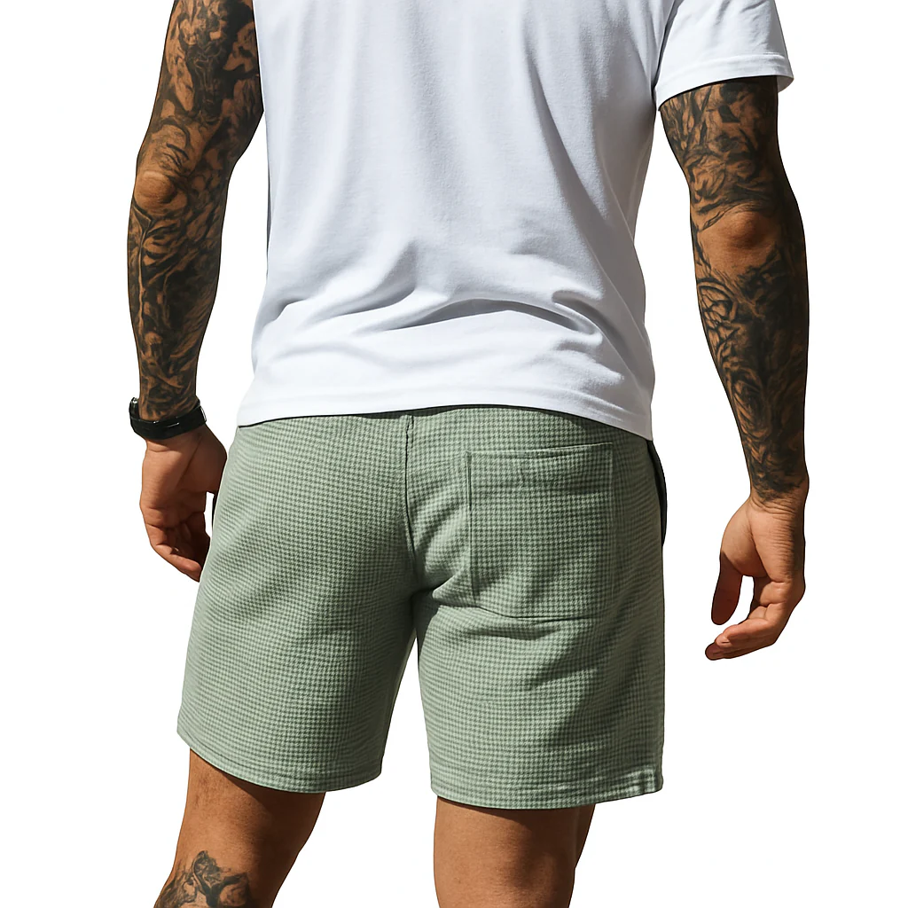 Pablo | Men'S Solid Waffle Elastic Casual Shorts - Image 3