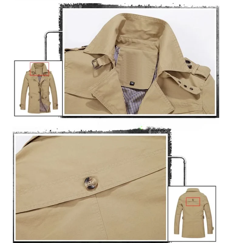 Paco | Men's winter coat - Elegant trench coat with belt loops and button placket - Image 11