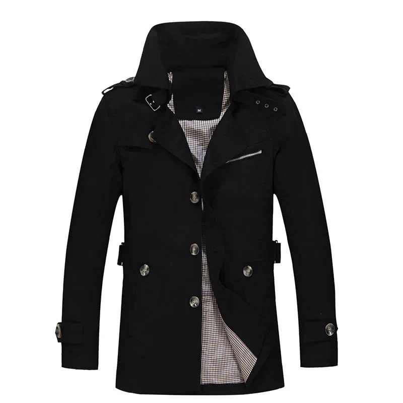 Paco | Men's winter coat - Elegant trench coat with belt loops and button placket - Image 5
