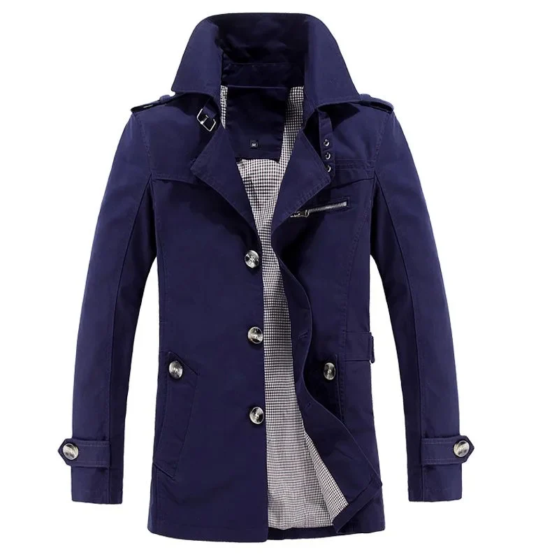 Paco | Men's winter coat - Elegant trench coat with belt loops and button placket - Image 6