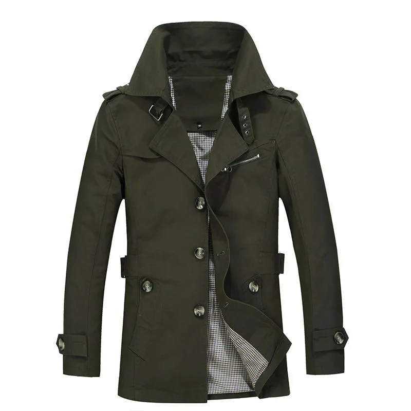 Paco | Men's winter coat - Elegant trench coat with belt loops and button placket - Image 7