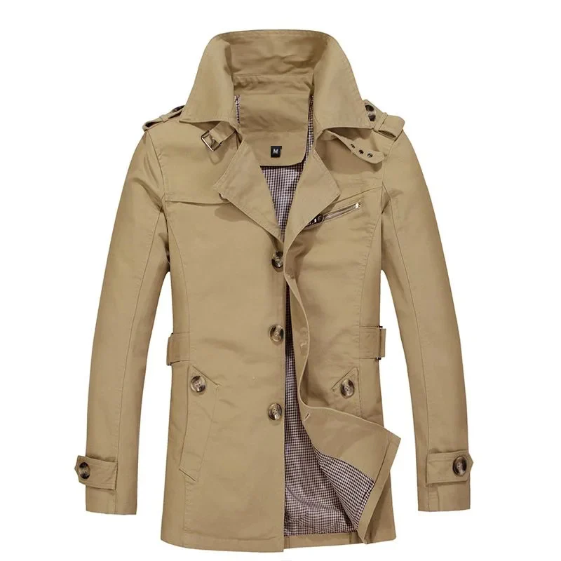 Paco | Men's winter coat - Elegant trench coat with belt loops and button placket - Image 8