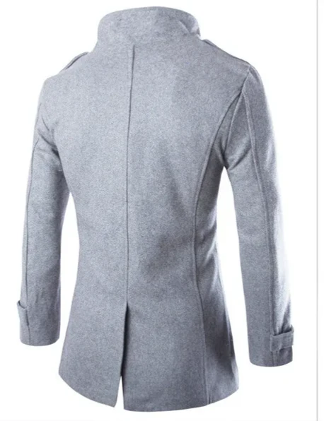Paladio | Men's wool coat elegant double-breasted with epaulettes - Image 5