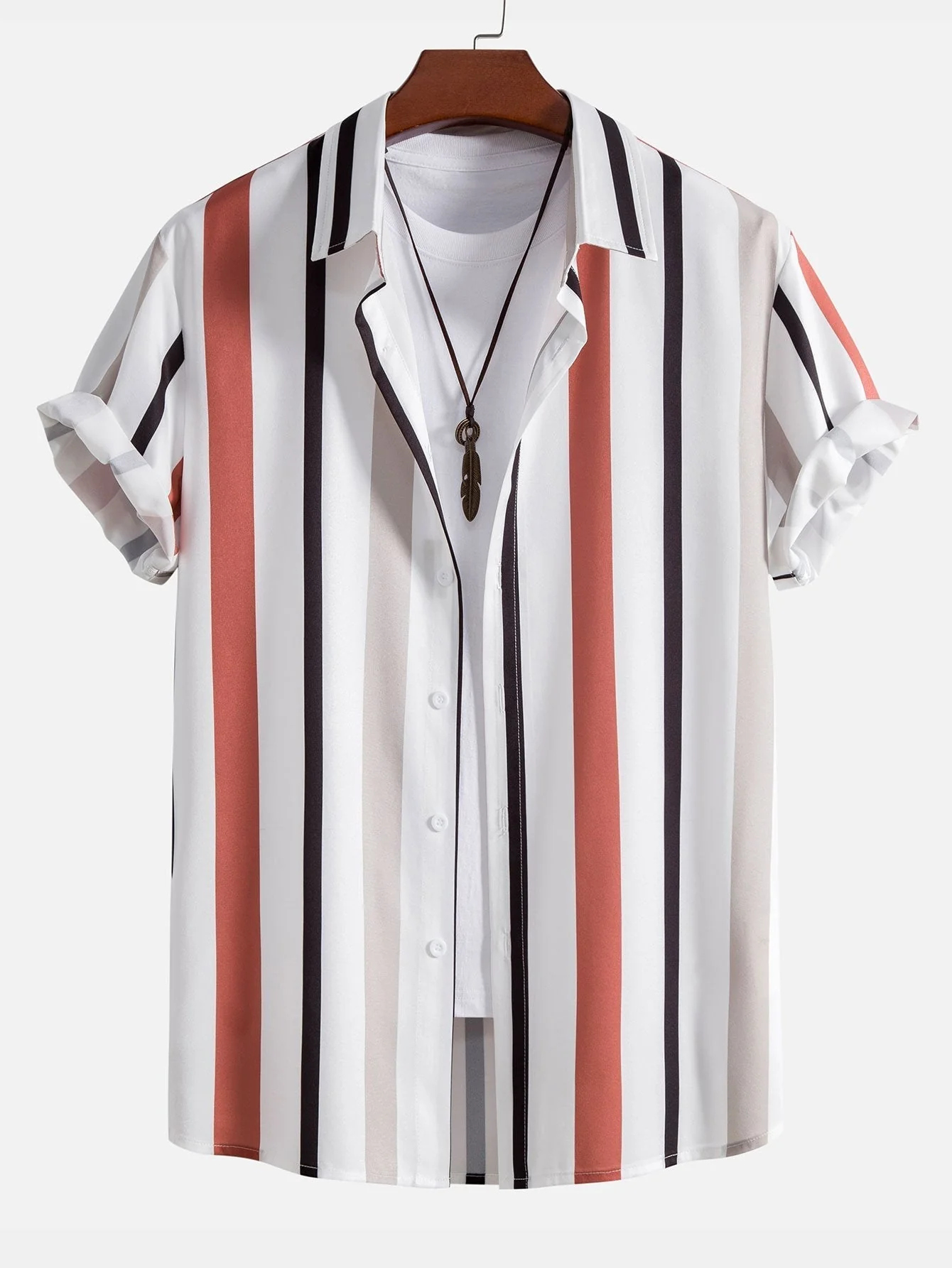 Pánfilo® | Striped Button Up Shirt & Swim Shorts - Image 3