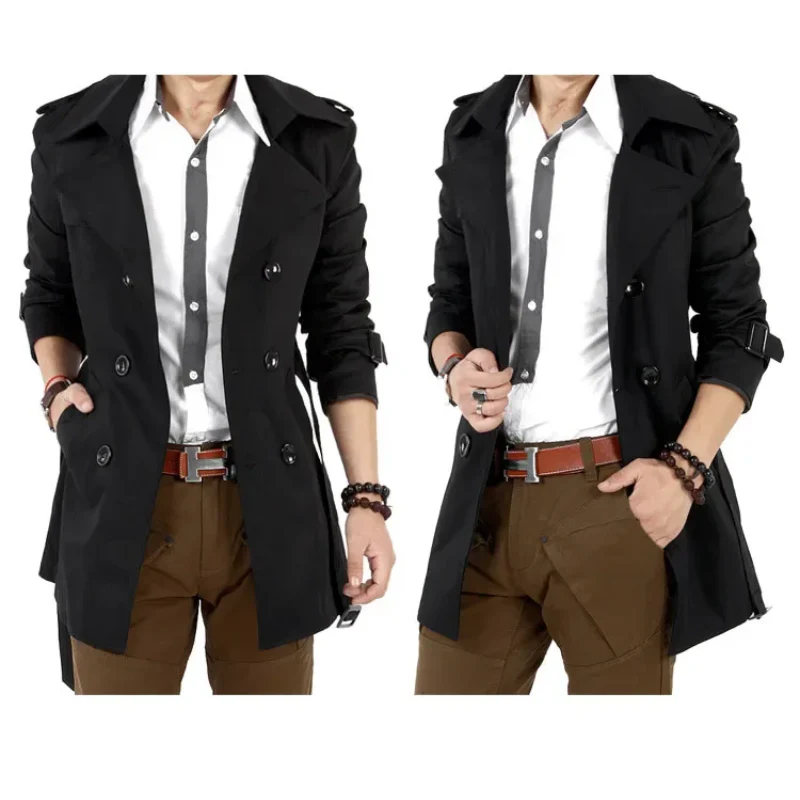 Paris | Men's long trench coat with belt - elegant business coat - Image 11