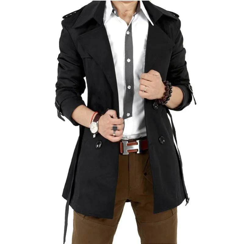 Paris | Men's long trench coat with belt - elegant business coat - Image 5