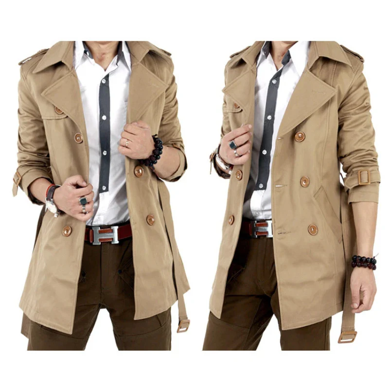 Paris | Men's long trench coat with belt - elegant business coat - Image 9