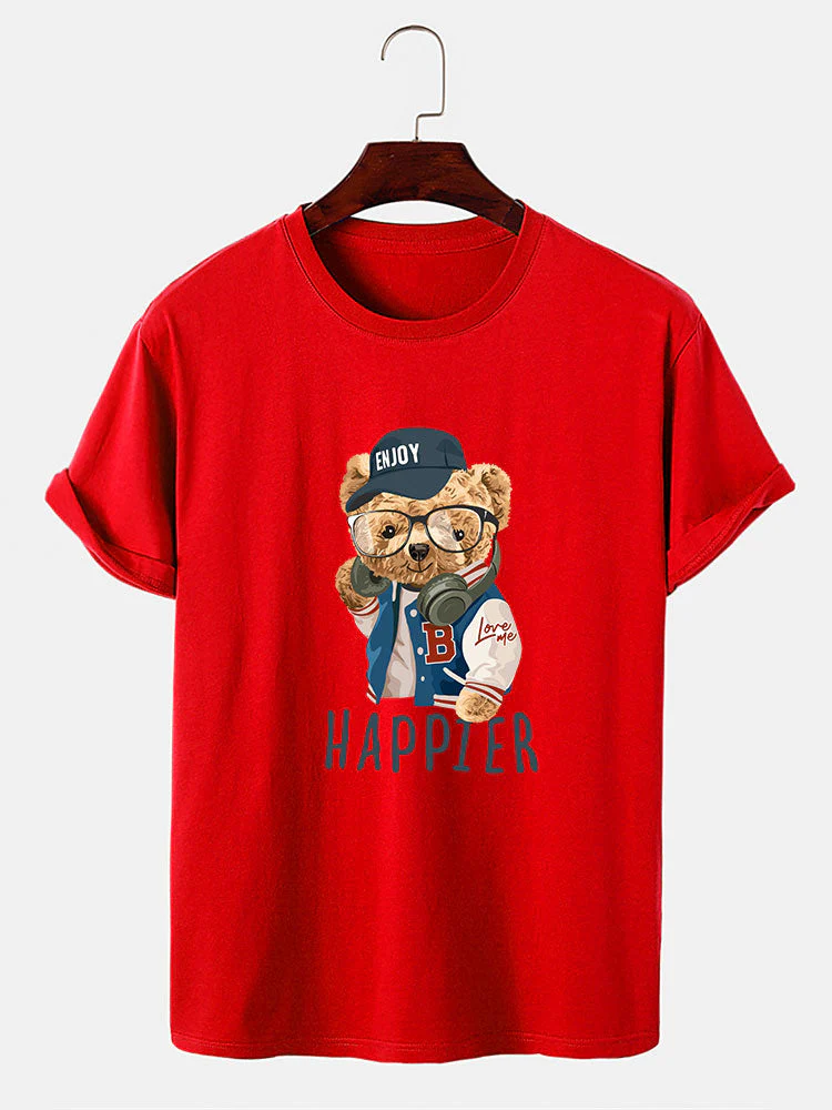 Pascual® | Baseball Jacket Bear Slogan Print T-Shirt - Image 10