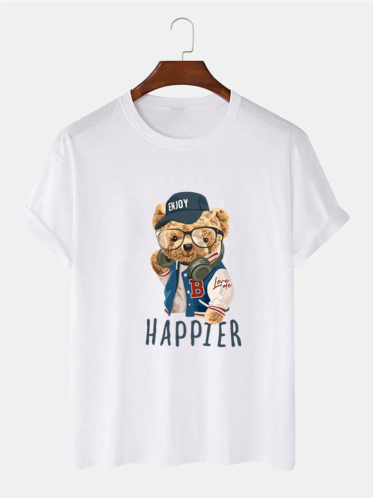 Pascual® | Baseball Jacket Bear Slogan Print T-Shirt - Image 2