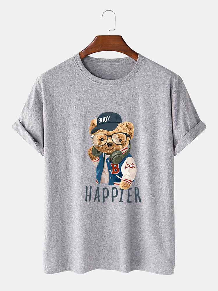 Pascual® | Baseball Jacket Bear Slogan Print T-Shirt - Image 5