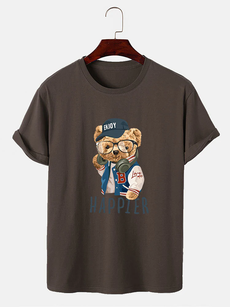 Pascual® | Baseball Jacket Bear Slogan Print T-Shirt - Image 6