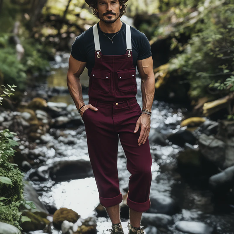 Pascual | Men'S Spring And Autumn Retro Multi-Pocket Overalls - Image 2