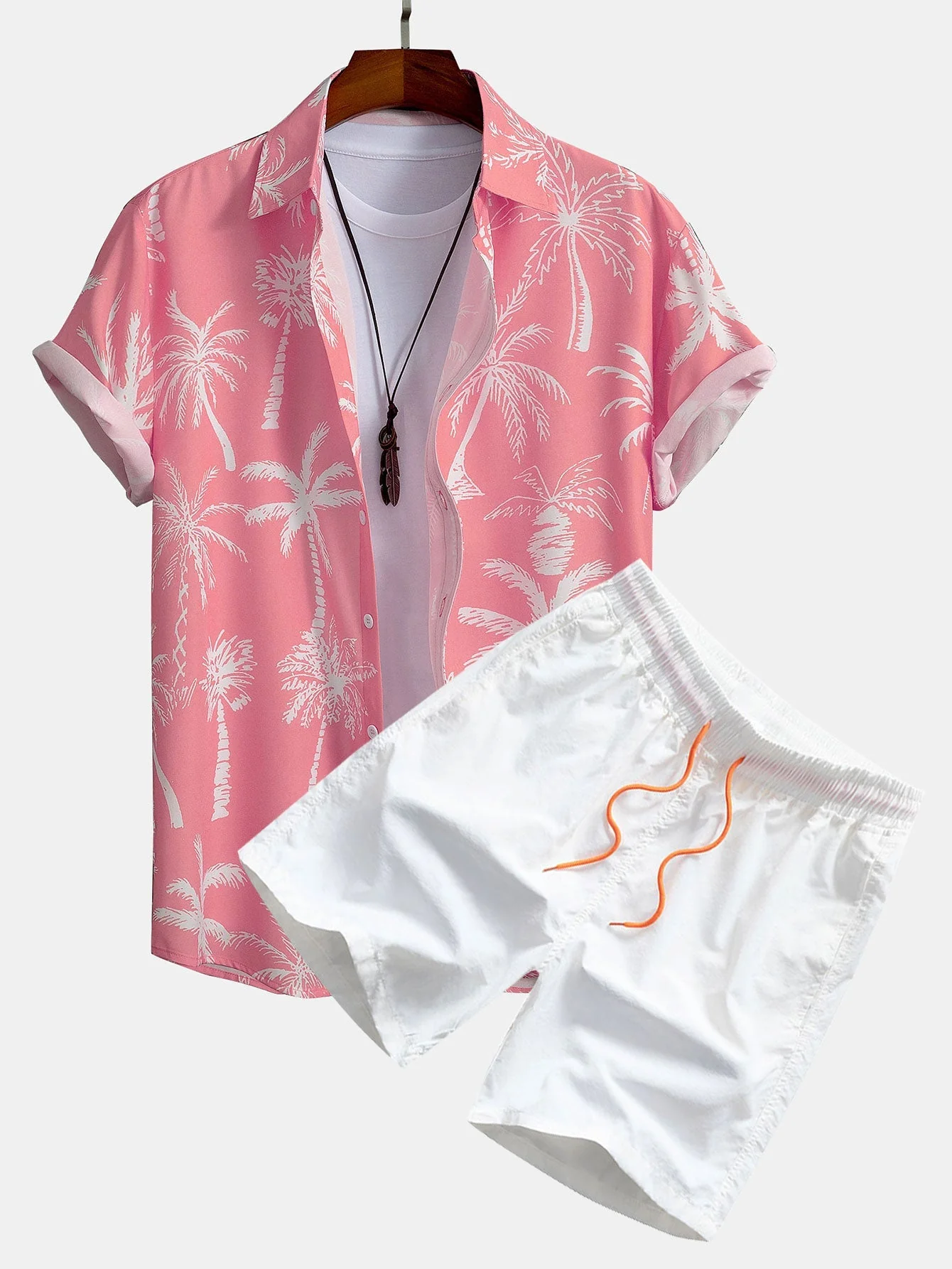 Patricio® | Palm Tree Print Button Up Shirt & Swim Shorts - Image 3