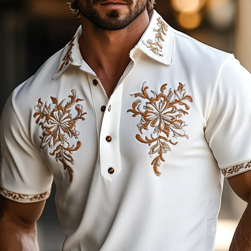 Paul | Men'S Western Style Embroidered Short Sleeve Polo Shirt - Image 2