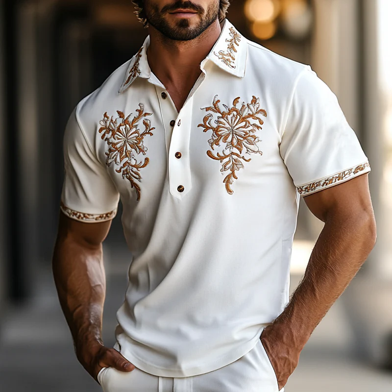Paul | Men'S Western Style Embroidered Short Sleeve Polo Shirt - Image 4