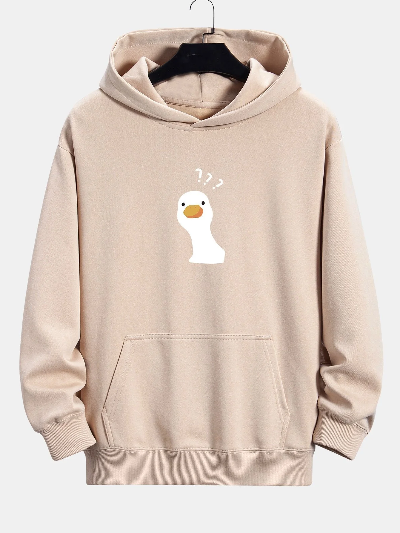 Paul | Question Mark Doubtful Duck Print Relax Fit Hoodie - Image 2