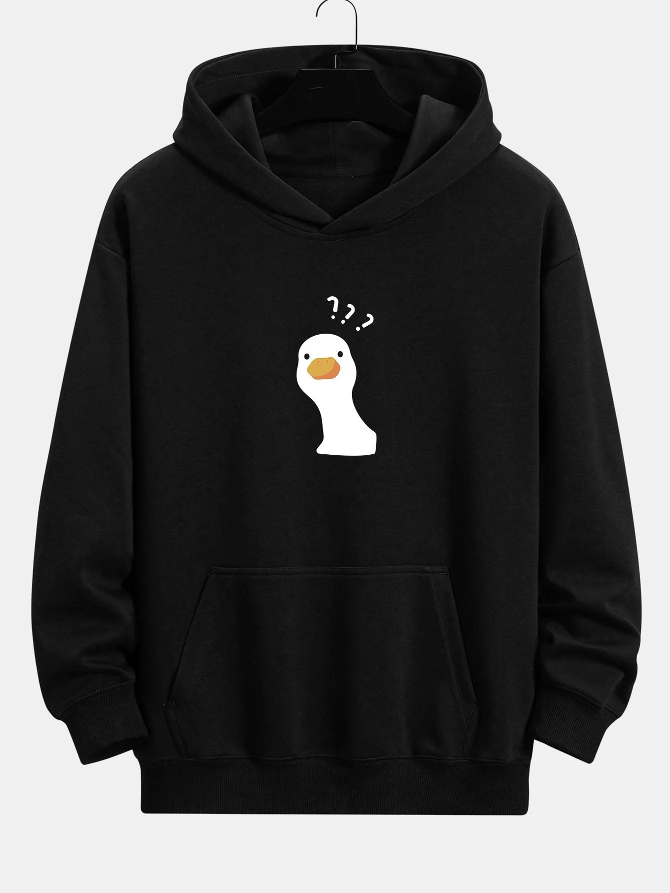 Paul | Question Mark Doubtful Duck Print Relax Fit Hoodie - Image 3