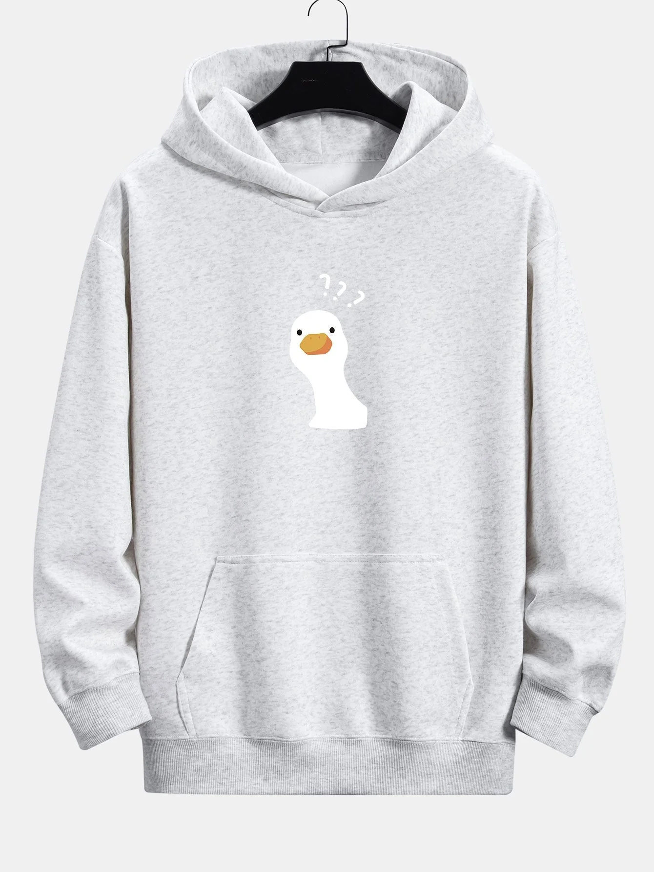 Paul | Question Mark Doubtful Duck Print Relax Fit Hoodie - Image 5