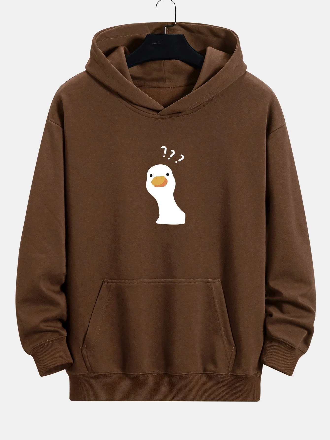 Paul | Question Mark Doubtful Duck Print Relax Fit Hoodie - Image 7