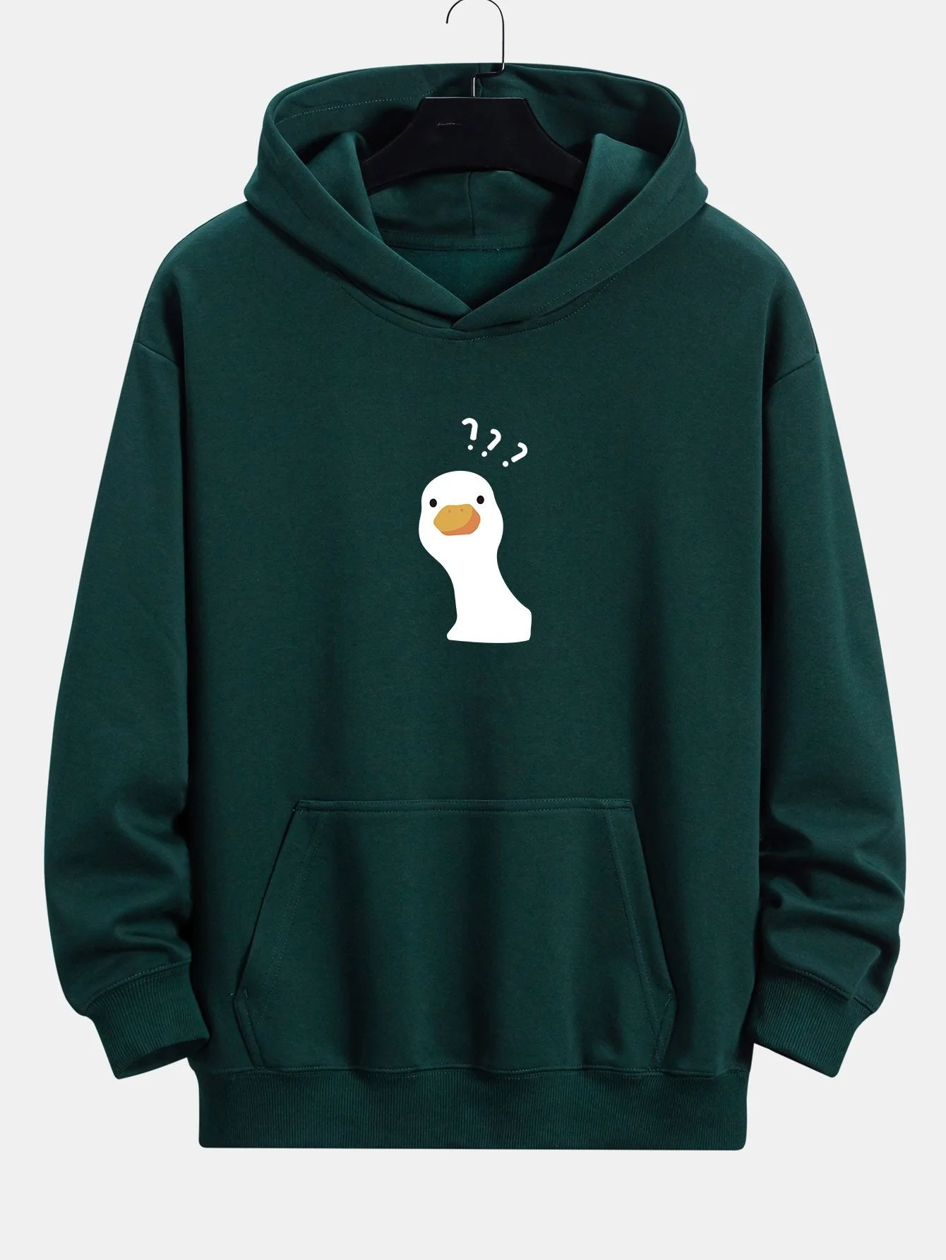 Paul | Question Mark Doubtful Duck Print Relax Fit Hoodie - Image 8