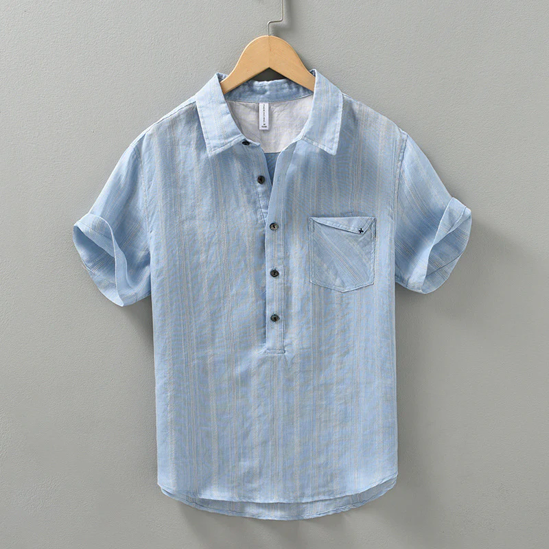 Paul | Sardinia Linen Cotton Polo Shirt - Image 4