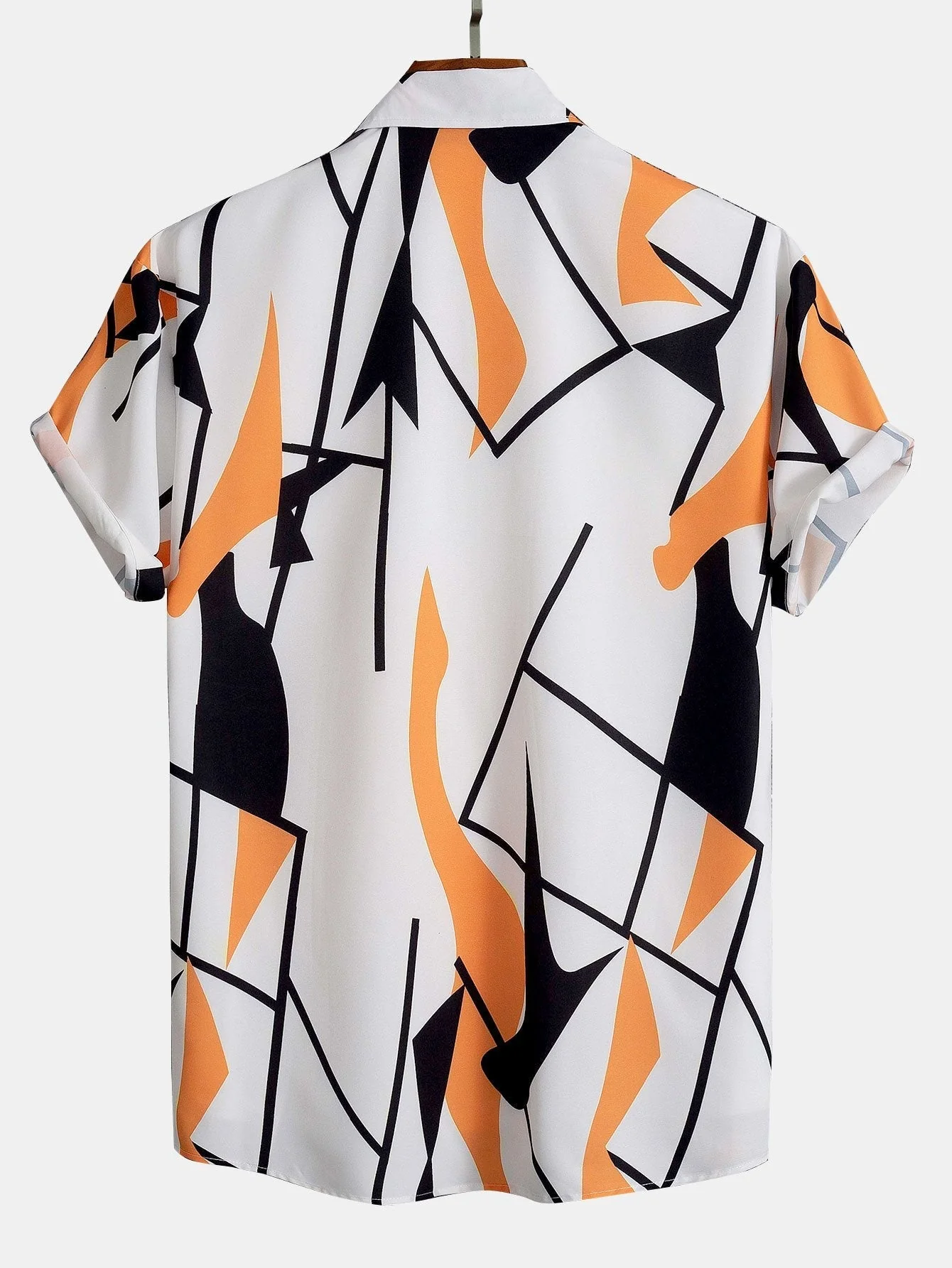 Paulo® | Color Block Abstract Print Button Up Shirt & Swim Shorts - Image 4