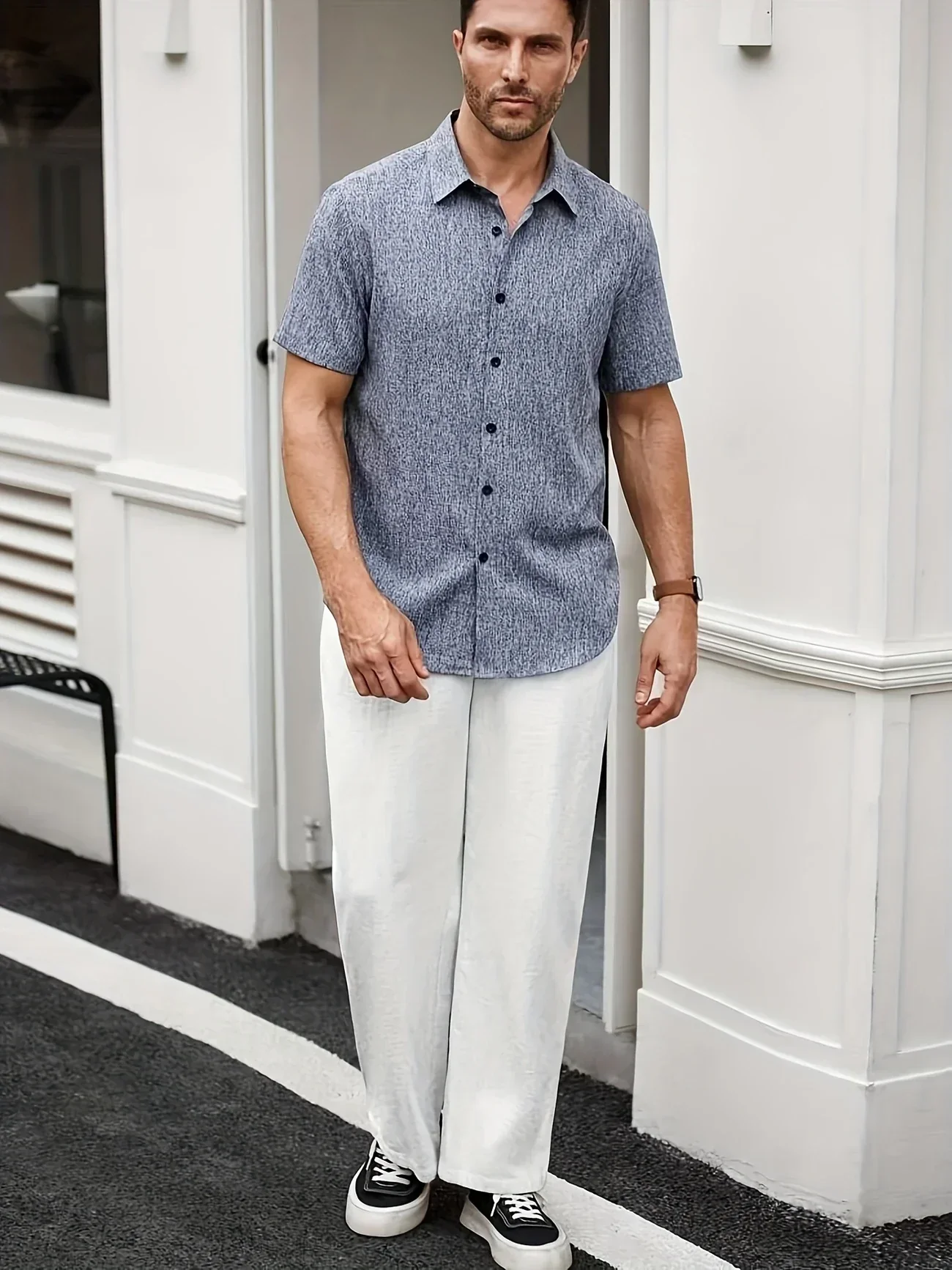 Pax | Lightweight short-sleeved linen blend shirt - Image 10