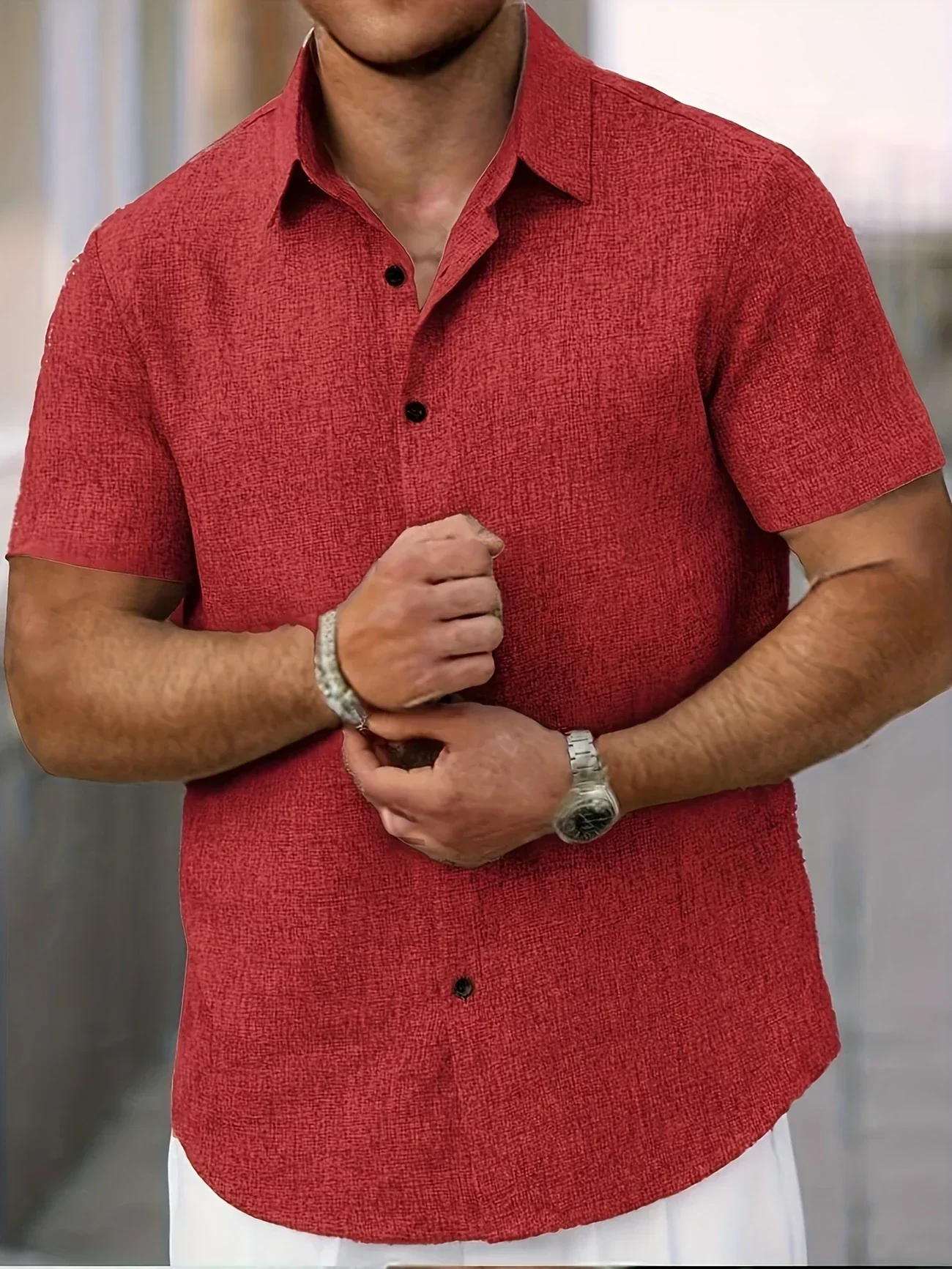 Pax | Lightweight short-sleeved linen blend shirt - Image 19