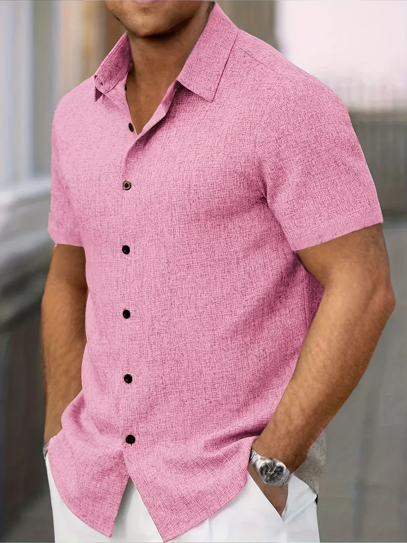 Pax | Lightweight short-sleeved linen blend shirt - Image 28