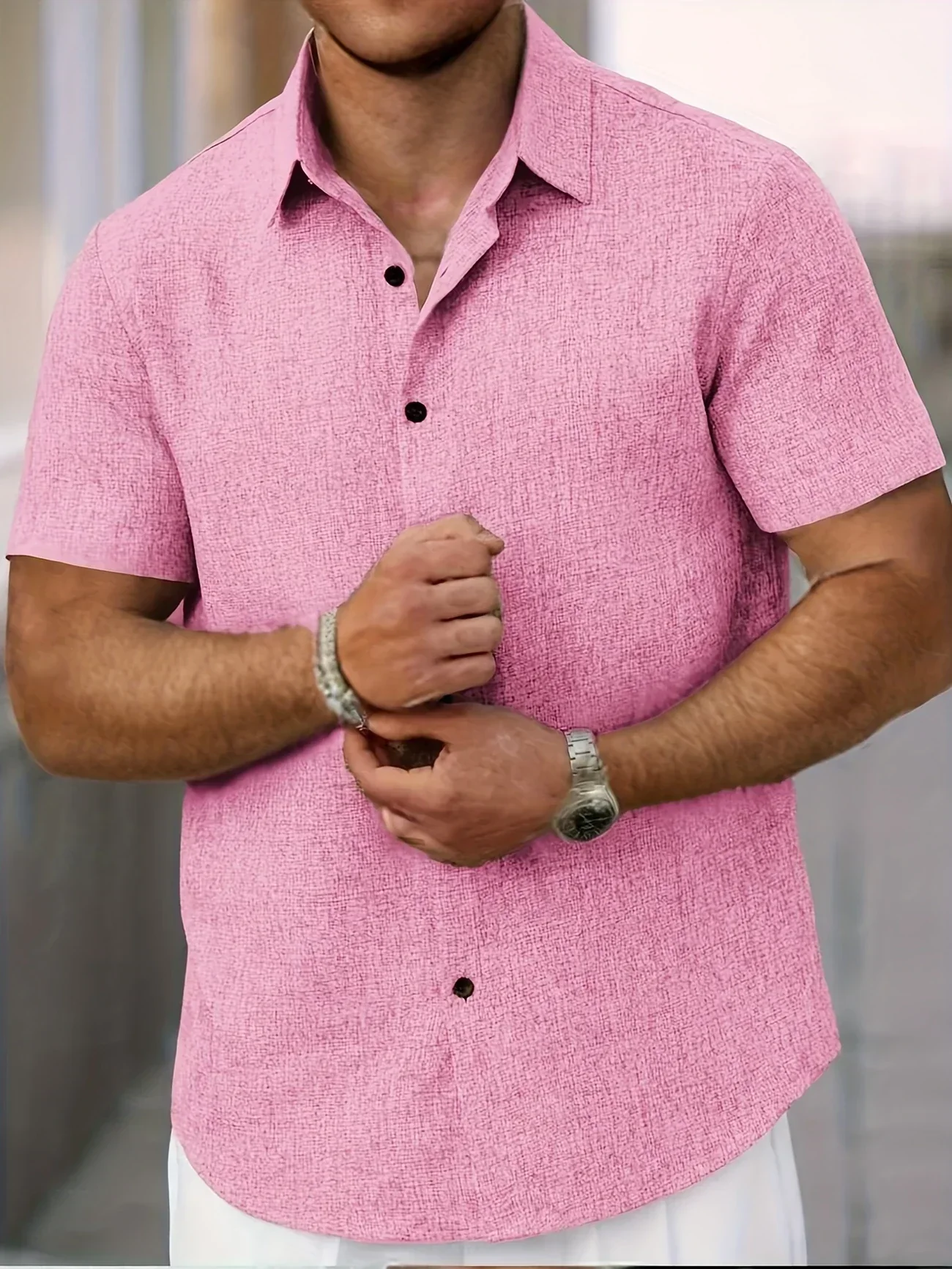 Pax | Lightweight short-sleeved linen blend shirt - Image 30