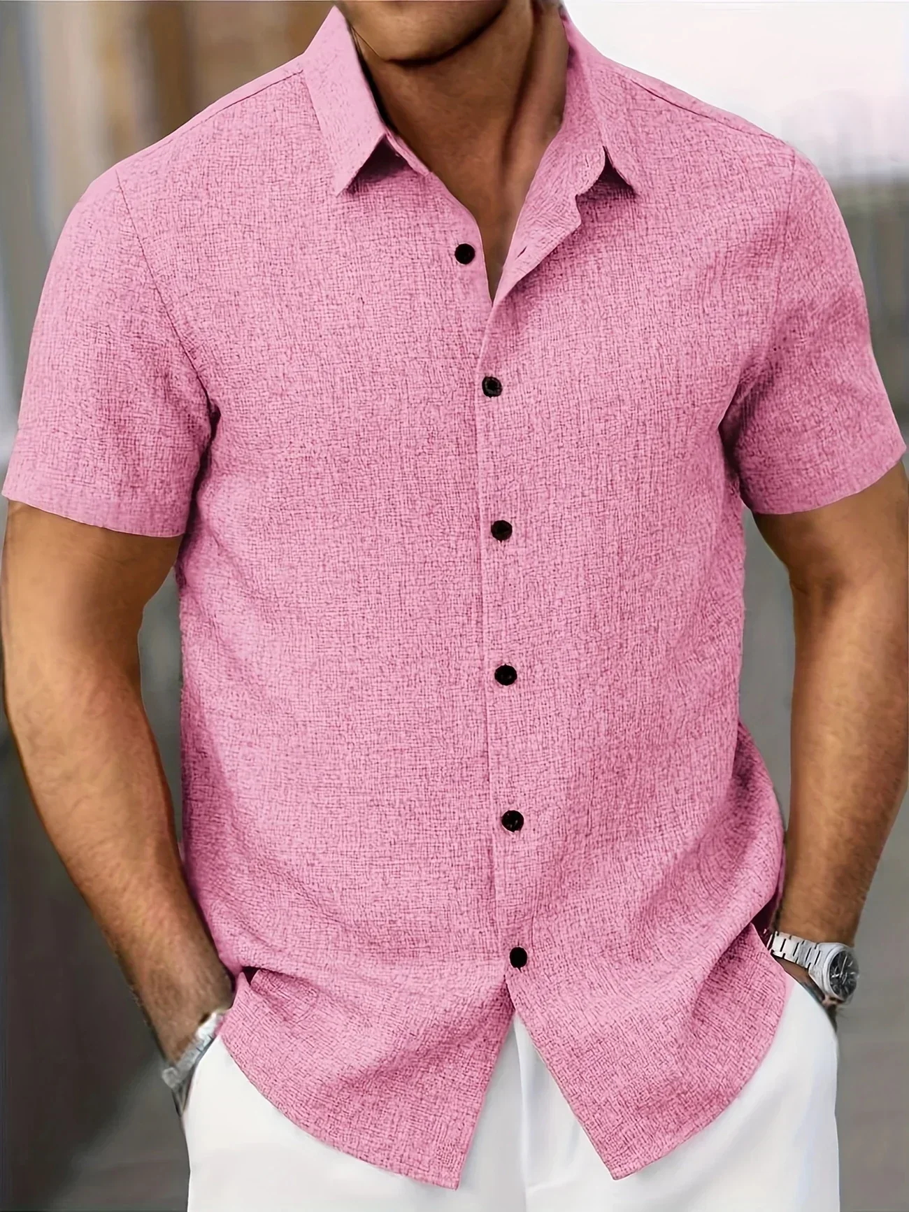 Pax | Lightweight short-sleeved linen blend shirt - Image 48