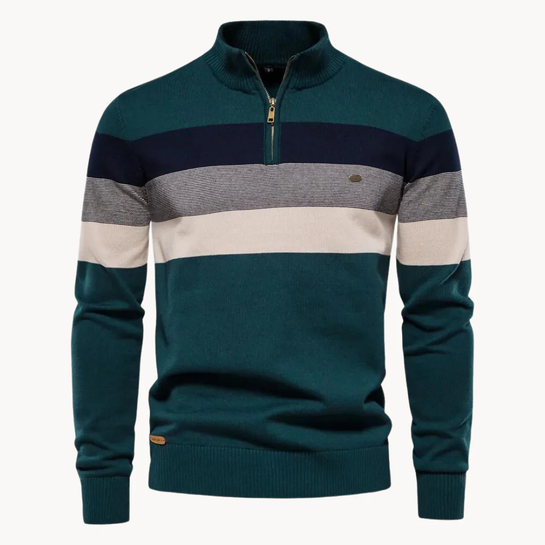 Pelayo® | Striped Quarter Zip Sweater - Image 3