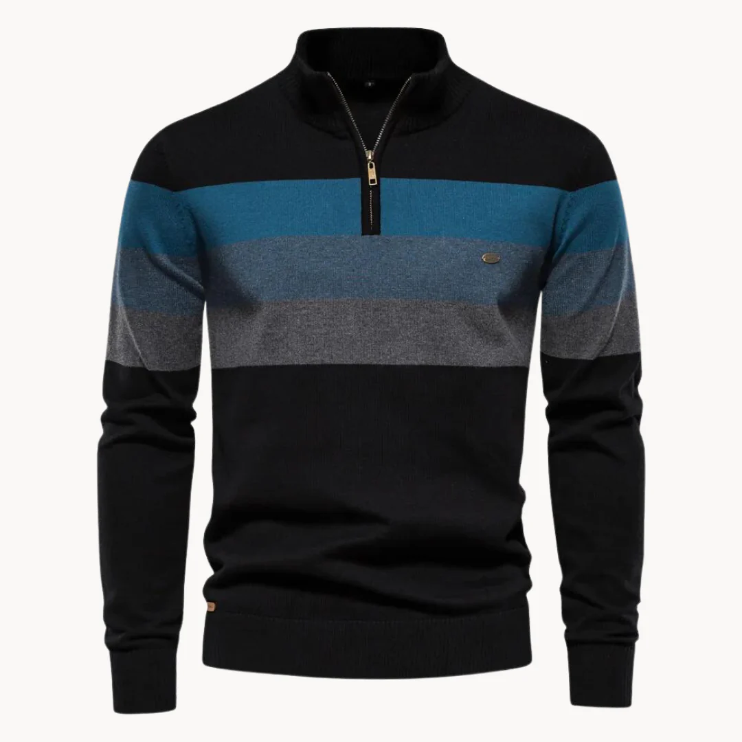 Pelayo® | Striped Quarter Zip Sweater - Image 4