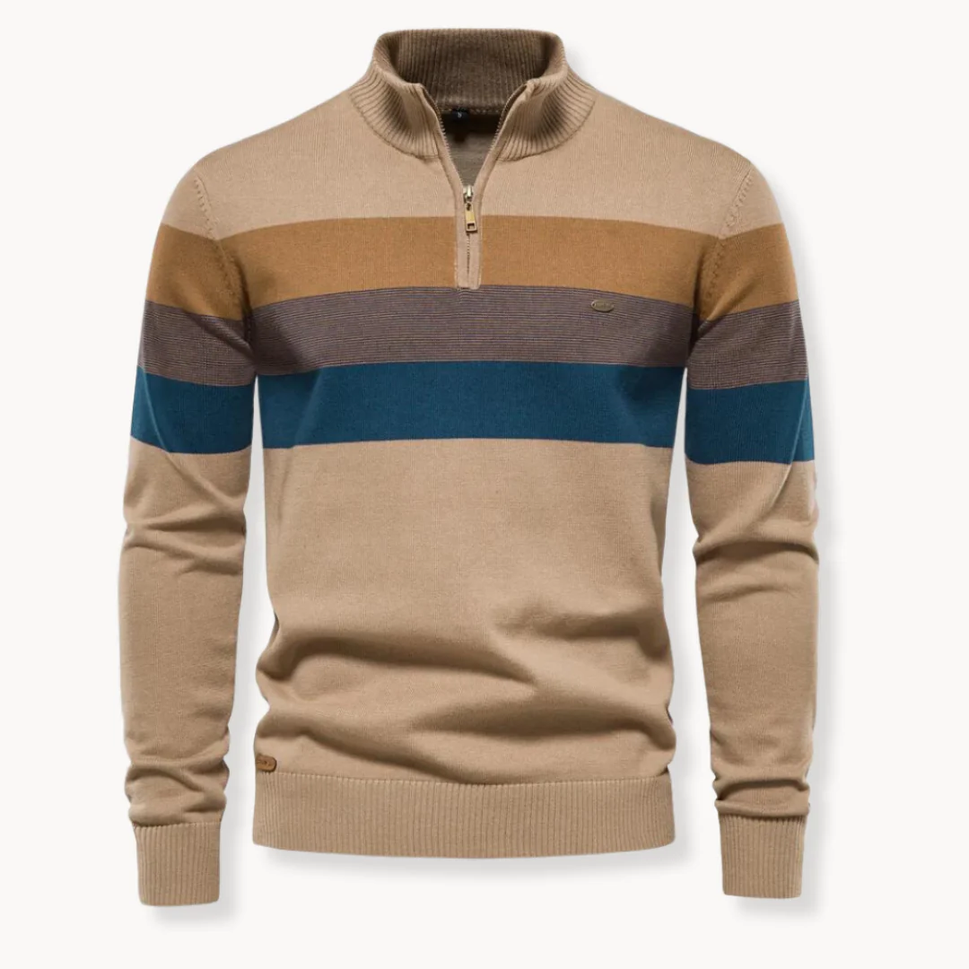 Pelayo® | Striped Quarter Zip Sweater - Image 5