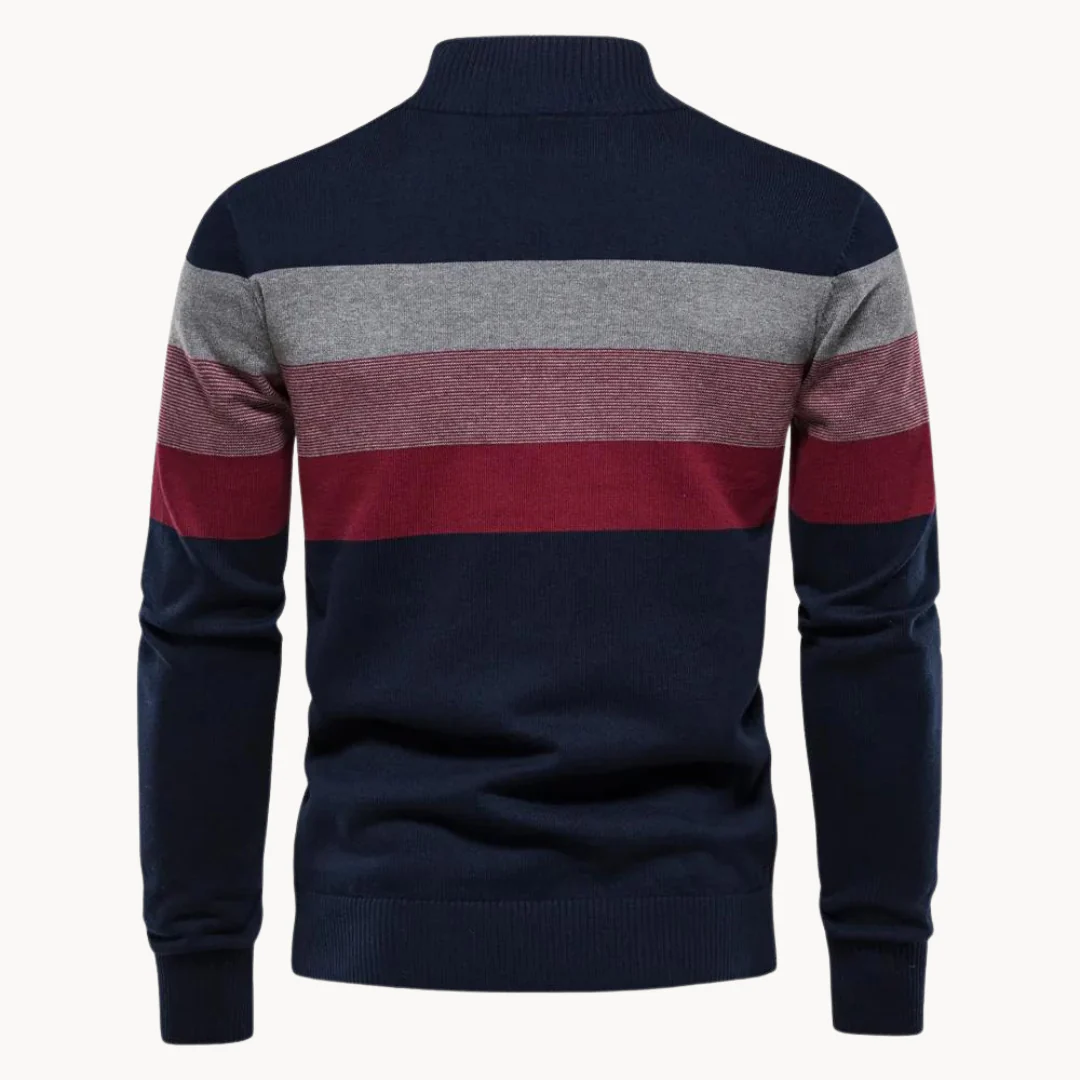 Pelayo® | Striped Quarter Zip Sweater - Image 6