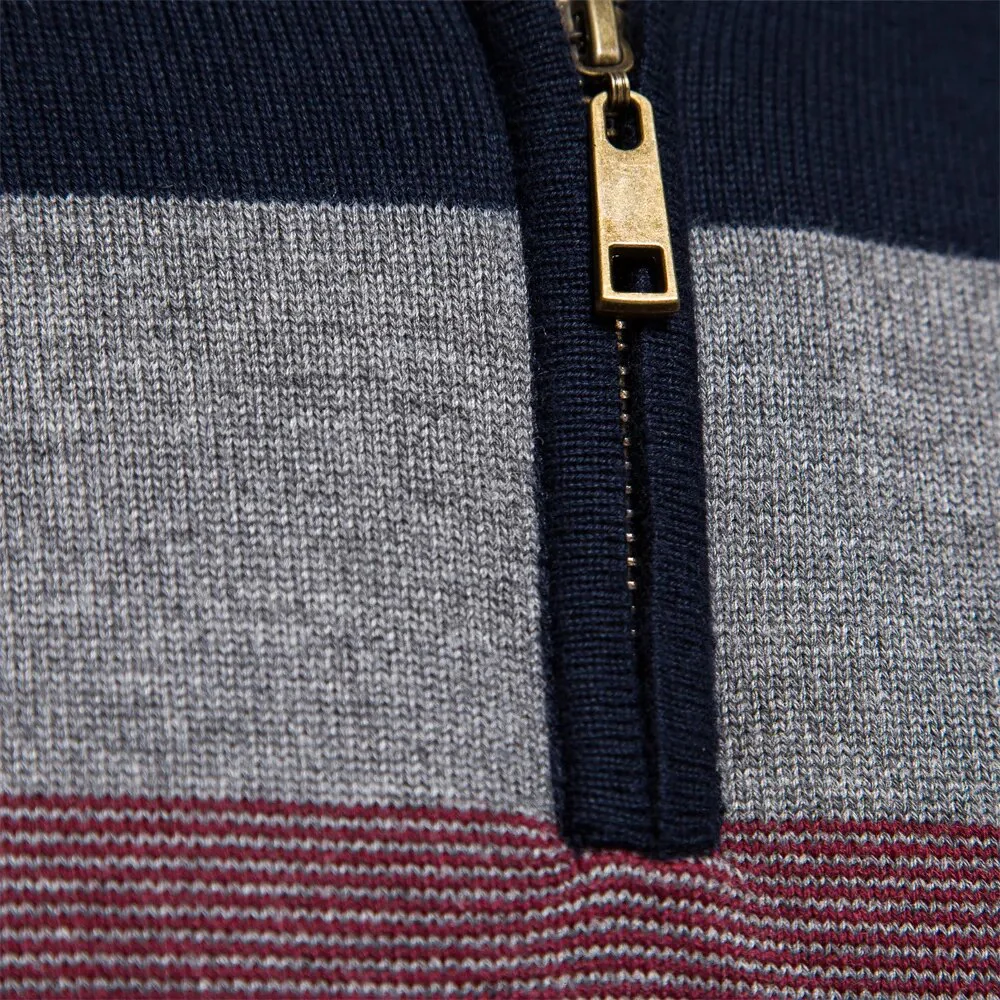 Pelayo® | Striped Quarter Zip Sweater - Image 7