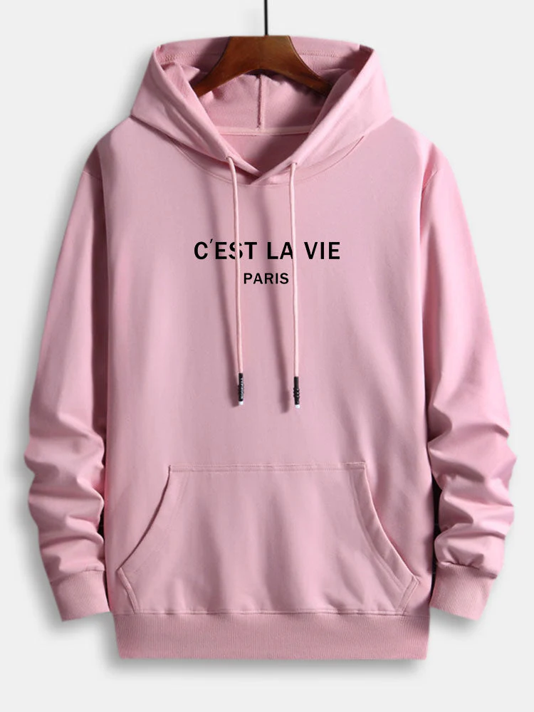 Percy | Paris Letter Print Cotton Hoodie - Image 6