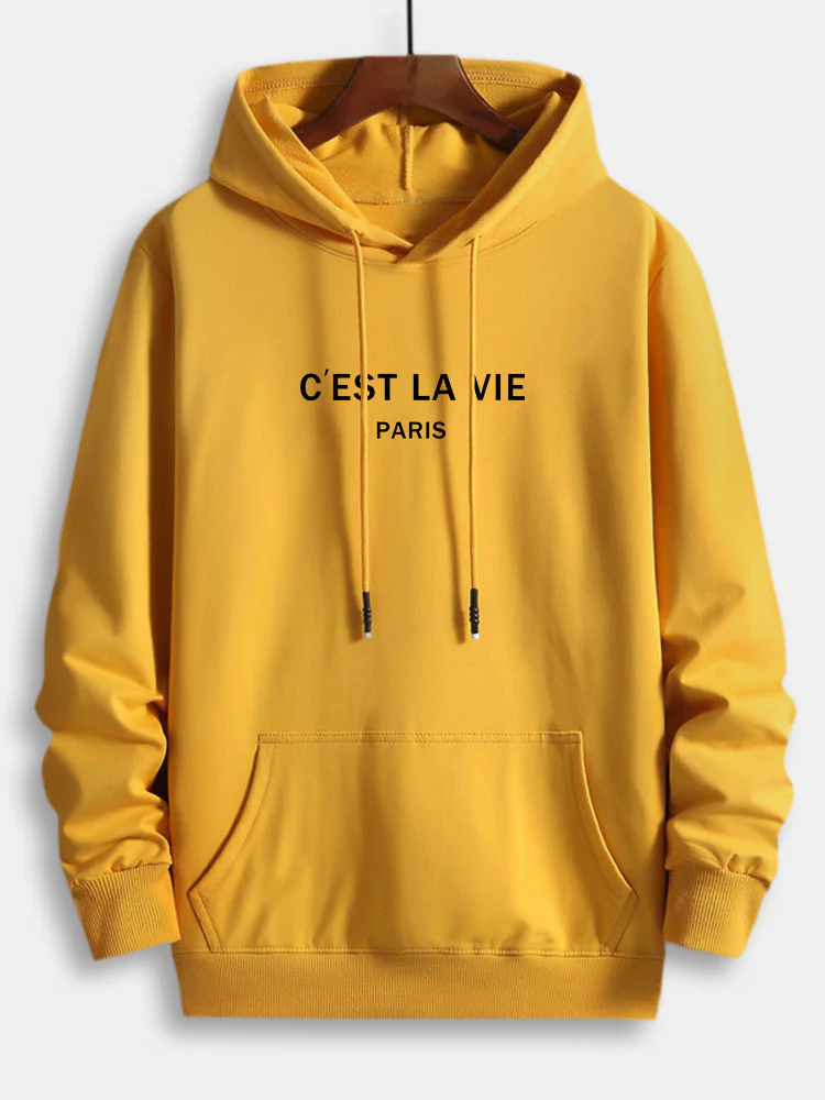Percy | Paris Letter Print Cotton Hoodie - Image 7