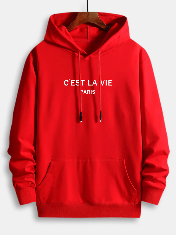 Percy | Paris Letter Print Cotton Hoodie - Image 8