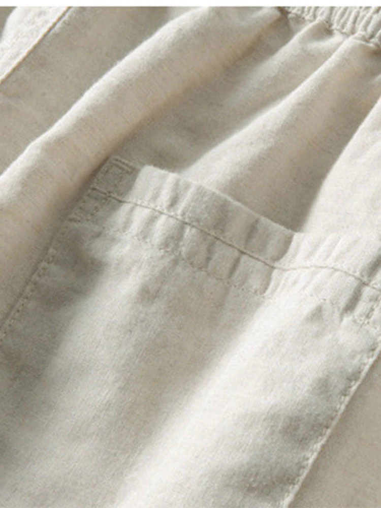 Perfecto® | Linen And Rayon Blend Stand Collar Shirt & Straight Leg Linen Pants - Image 14