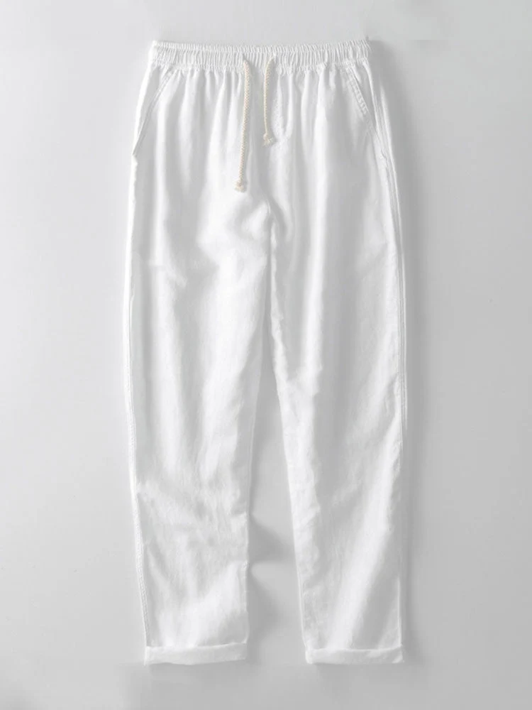 Perfecto® | Linen And Rayon Blend Stand Collar Shirt & Straight Leg Linen Pants - Image 9