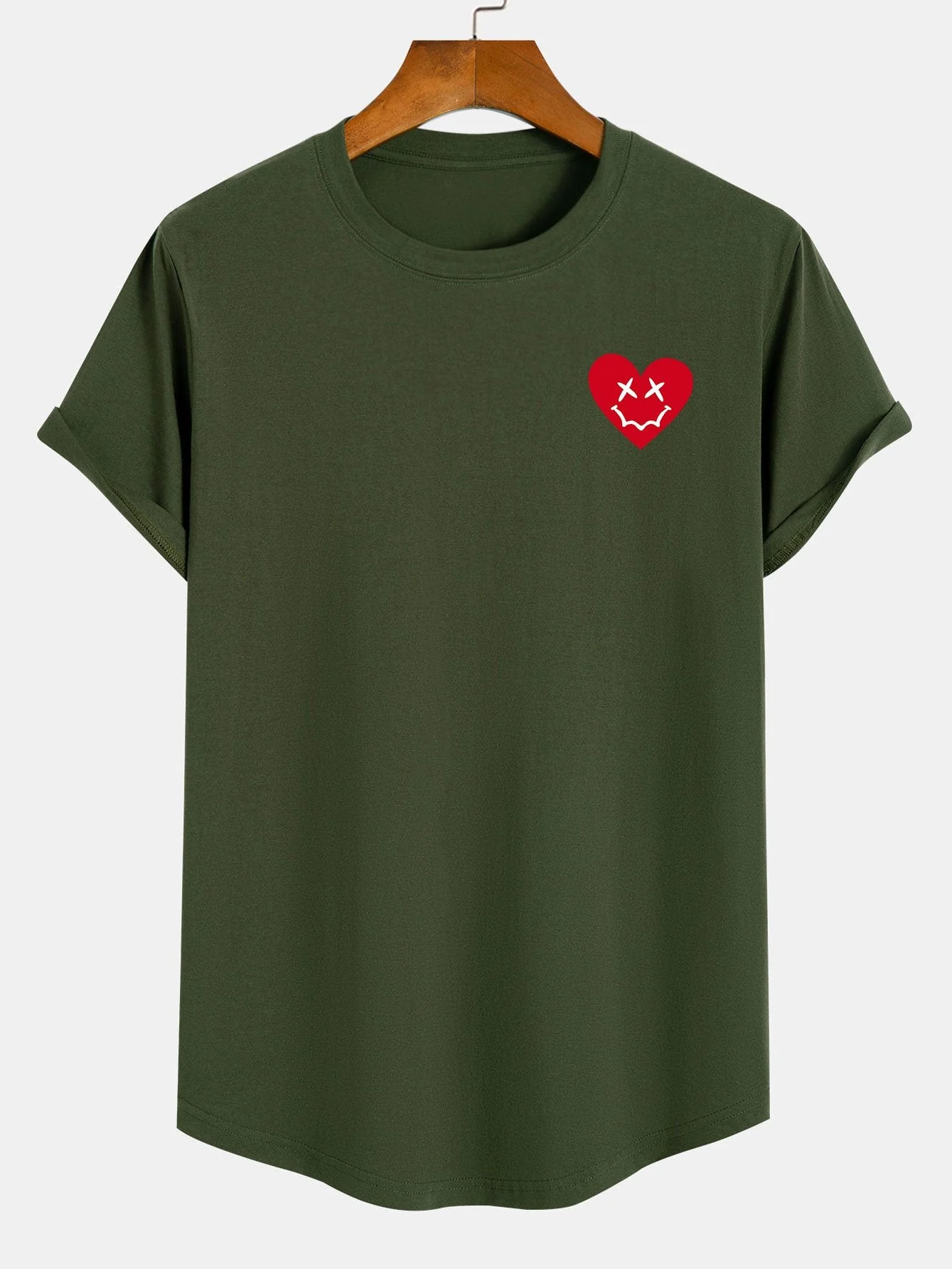 Peter® | Heart Smiley Face Print Cotton Arc Hem T-Shirt - Image 5