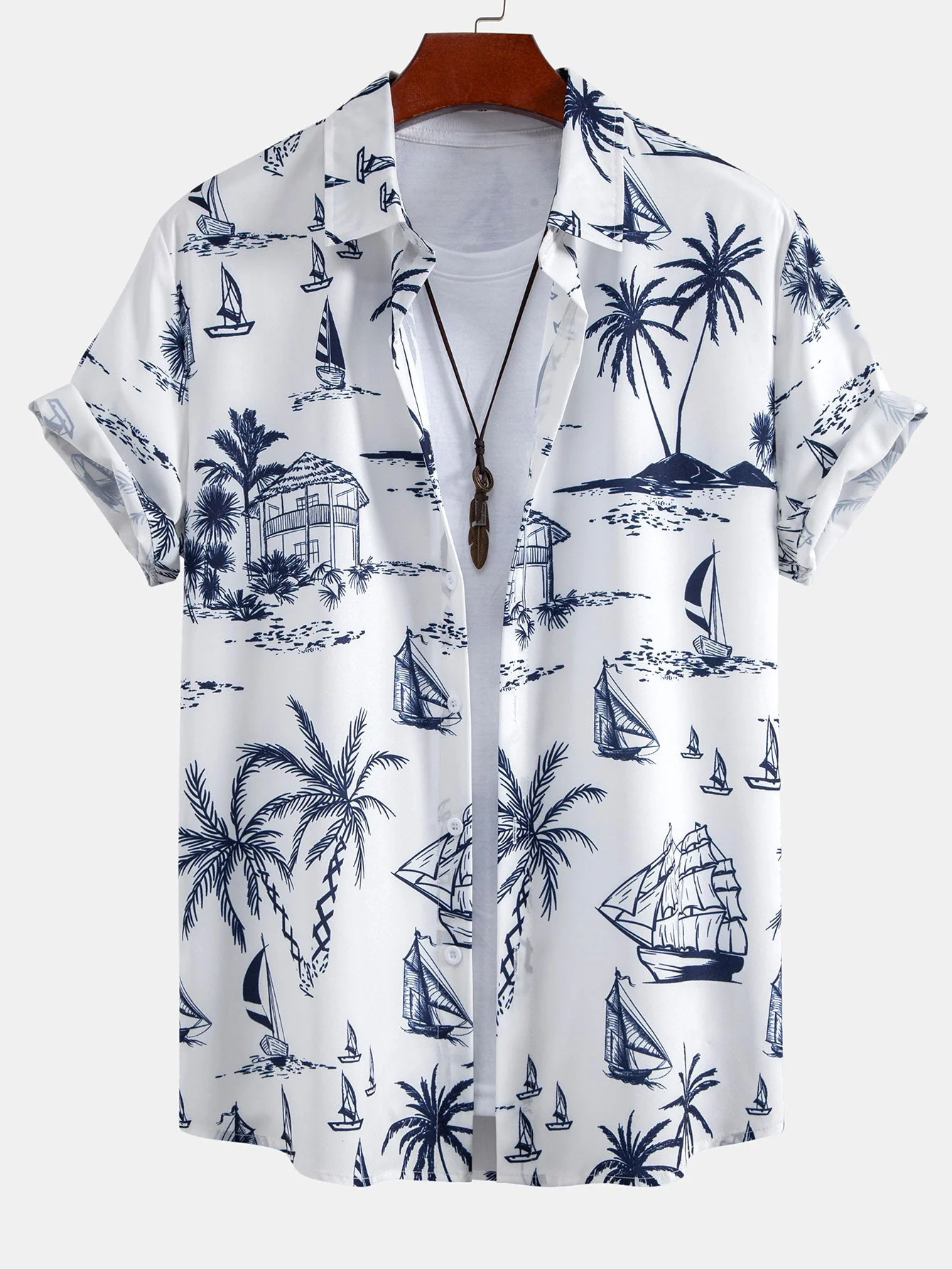 Philip® | Island Sailing Print Button Up Shirt & Swim Shorts - Image 4