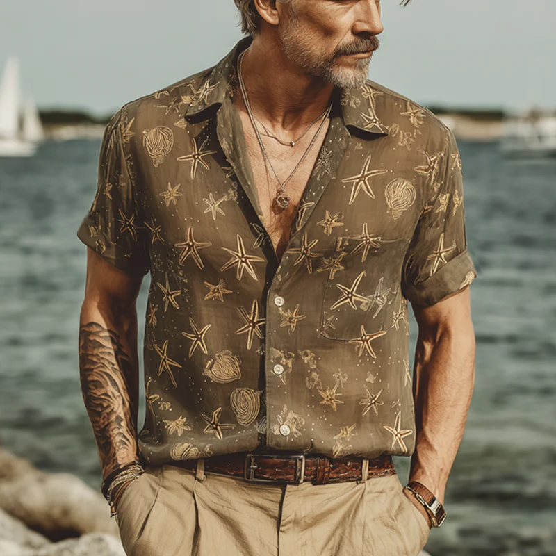 Philip | Men'S Summer Beach Print Short Sleeve Shirt - Image 2