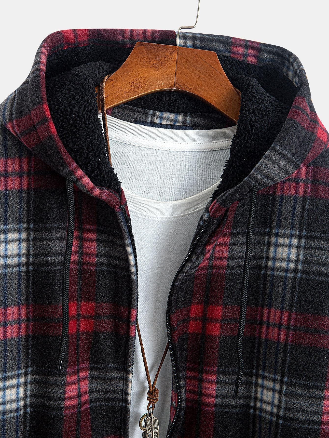 Philip | Teddy Fleece Lined Flannel Hoodie - Image 3
