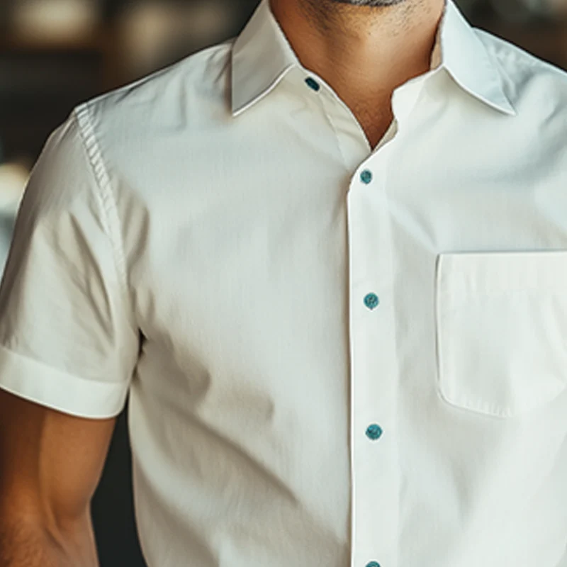 Phillip | Men'S Summer Basic Cotton Short Sleeve Shirt - Image 3