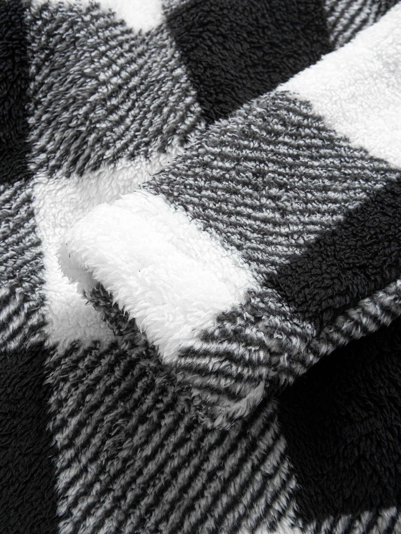 Phoenix | Plaid Teddy Fleece Button Up Hooded Coat - Image 10